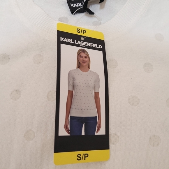 Karl Lagerfeld short sleeve sweater size small​ - Picture 10 of 12
